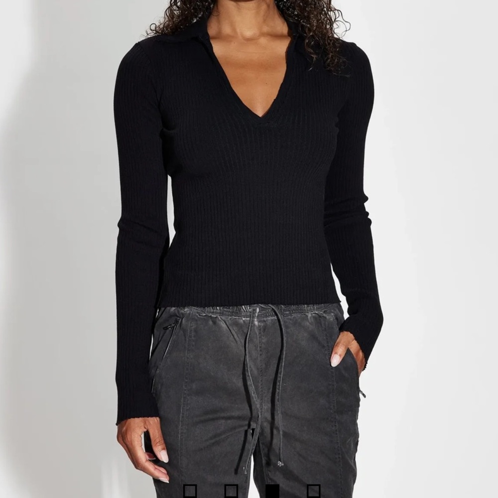 Cotton Citizen - Ibiza Long Sleeve Polo - Black - XS